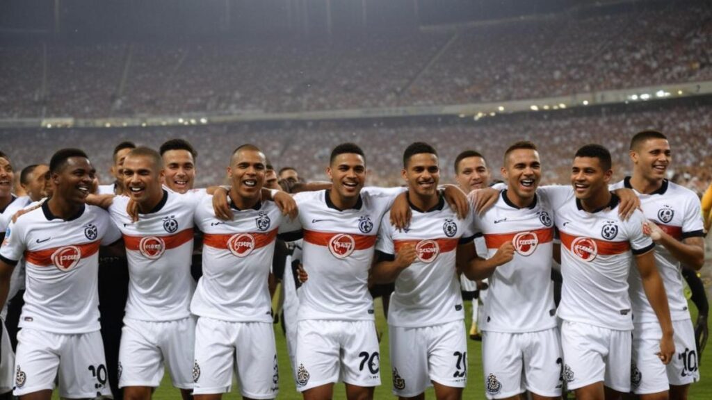 7 pontos sobre Jogadores do Corinthians celebram vitória emocionante com a