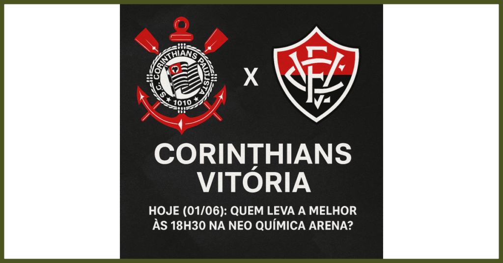 Corinthians x Vitória hoje (01/06): quem leva a melhor às 18h30 na Neo Química Arena?