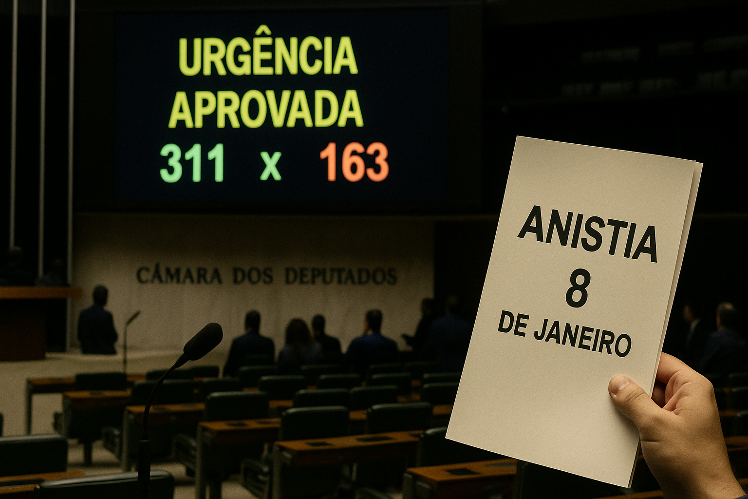 7 pontos para entender: Câmara aprova urgência da anistia do 8 de Janeiro — e o que pode acontecer agora