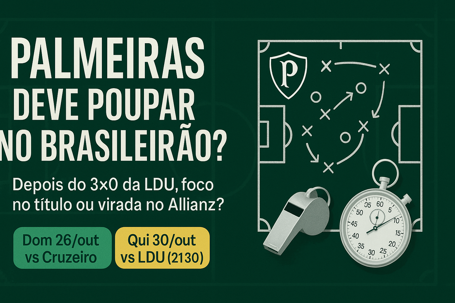 Palmeiras deve poupar no Brasileirão para virar a Libertadores?