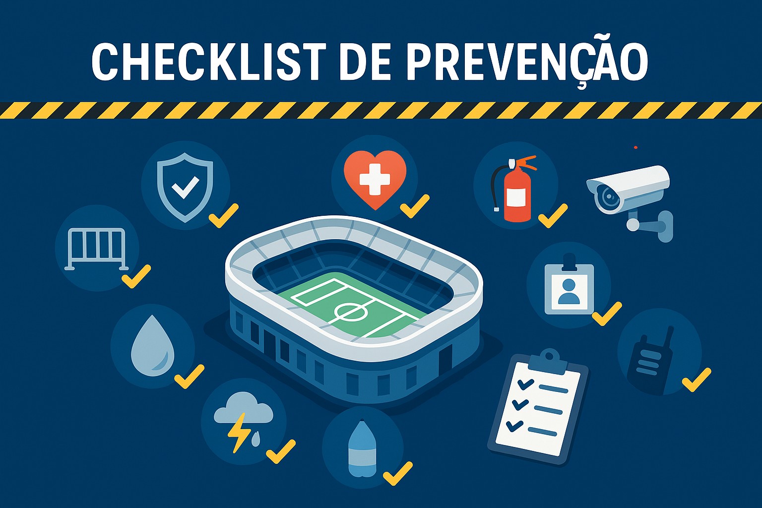 Checklist de prevenção em arenas e eventos (boas práticas essenciais)