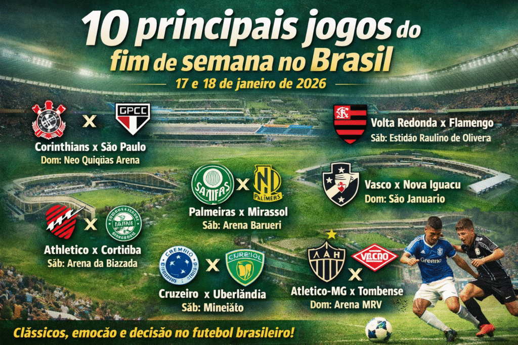 10 principais jogos do fim de semana no Brasil: quais valem mais atenção?