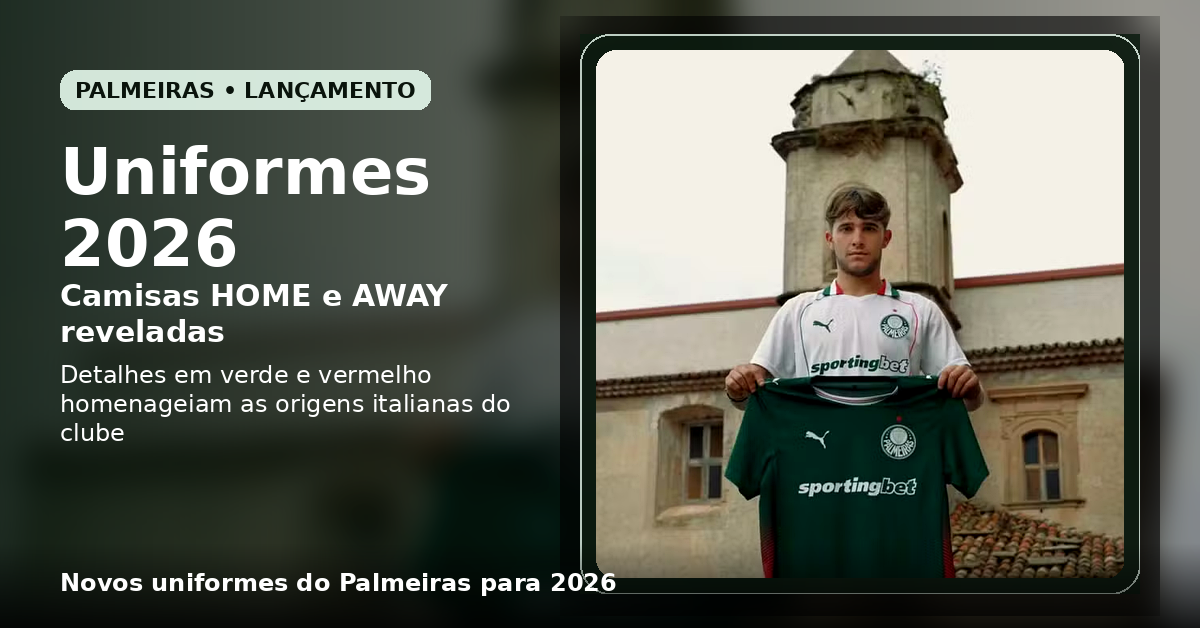 Palmeiras lança novos uniformes para 2026: quando a camisa vira história