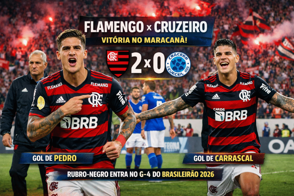 Flamengo x Cruzeiro: como o Rubro-Negro venceu por 2 a 0 no Maracanã e entrou no G-4 do Brasileirão?