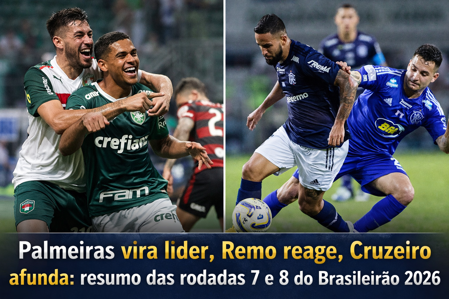 Palmeiras toma a ponta, Remo respira e Cruzeiro afunda: o que deixaram as rodadas 7 e 8 do Brasileirão 2026