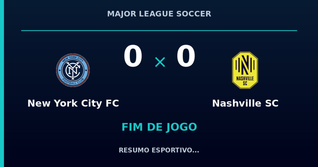 New York City FC 0 x 0 Nashville SC: resumo e números da partida