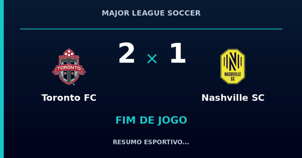 Toronto FC 2 x 1 Nashville SC: resumo e números da partida