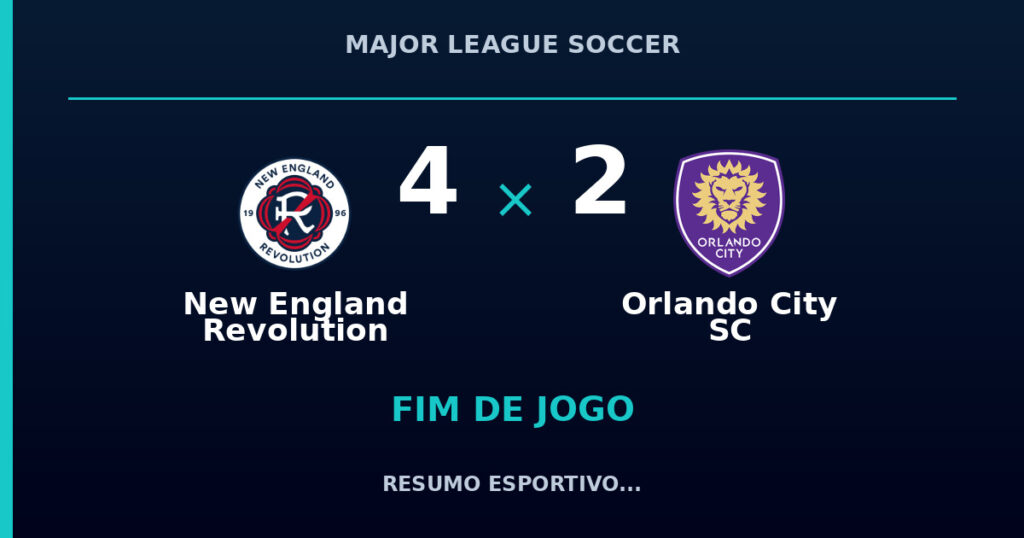 New England Revolution 4 x 2 Orlando City SC: resumo e números da partida