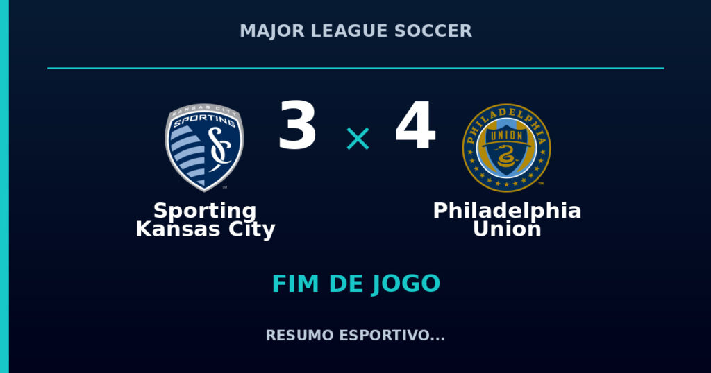 Sporting Kansas City 3 x 4 Philadelphia Union: resumo e números da partida