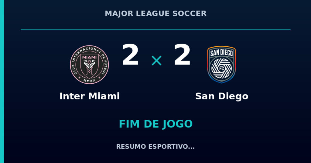 Inter Miami 2 x 2 San Diego: resumo e números da partida