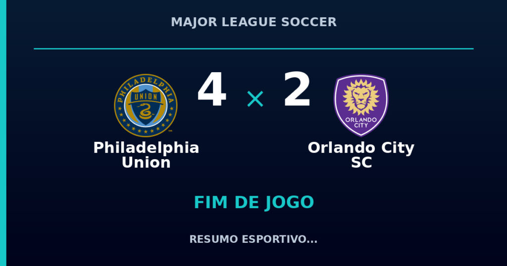 Philadelphia Union vence Orlando City SC por 4 a 2