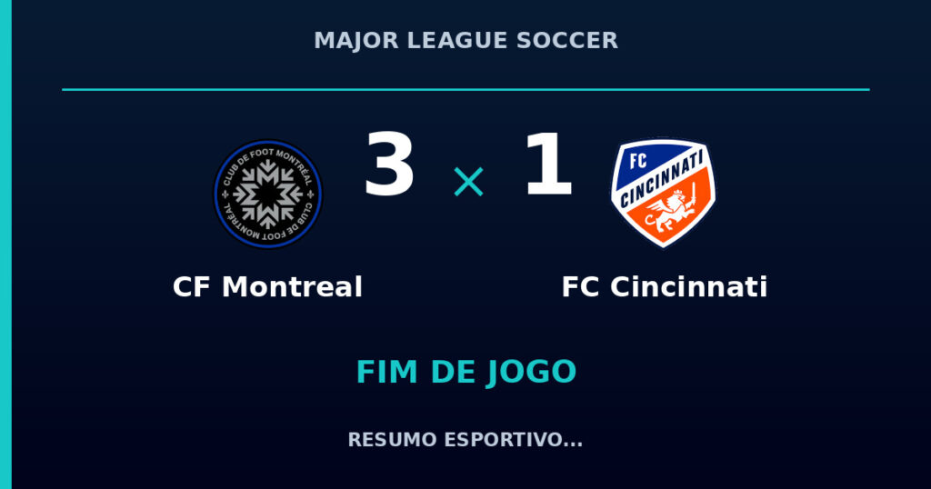 CF Montreal vence FC Cincinnati por 3 a 1