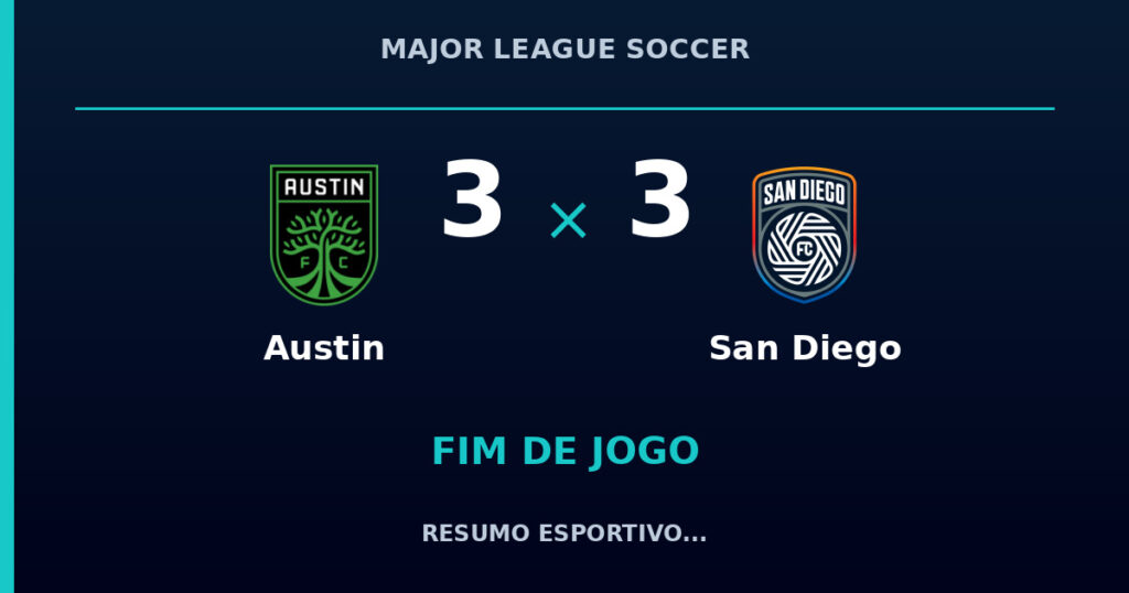 Austin e San Diego empatam por 3 a 3
