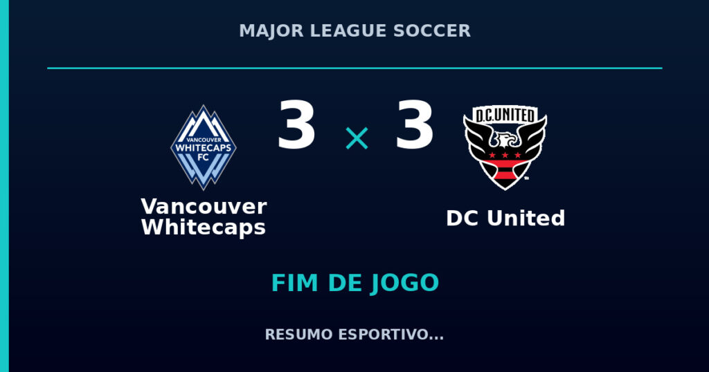 Vancouver Whitecaps e DC United empatam por 3 a 3