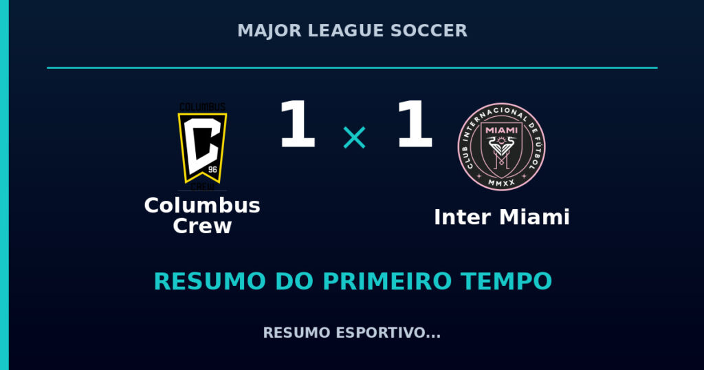 Columbus Crew 1 x 1 Inter Miami: como foi o primeiro tempo