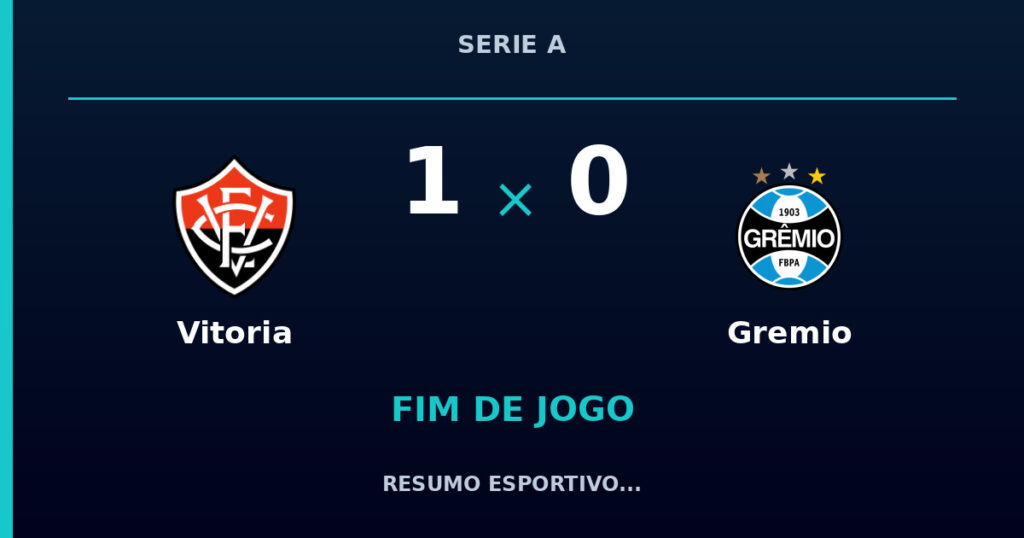 Vitoria 1 x 0 Gremio: resumo e números da partida