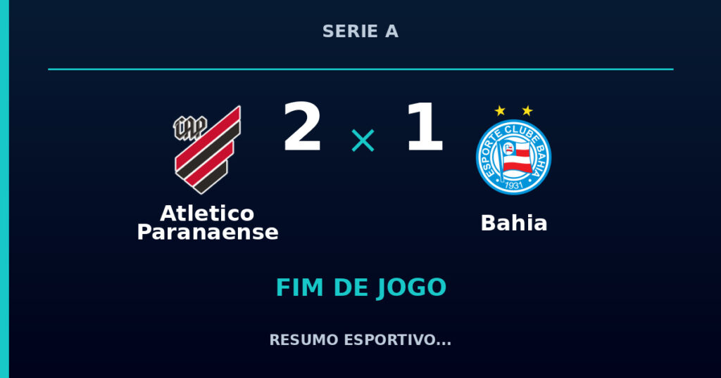 Atletico Paranaense 2 x 1 Bahia: resumo e números da partida
