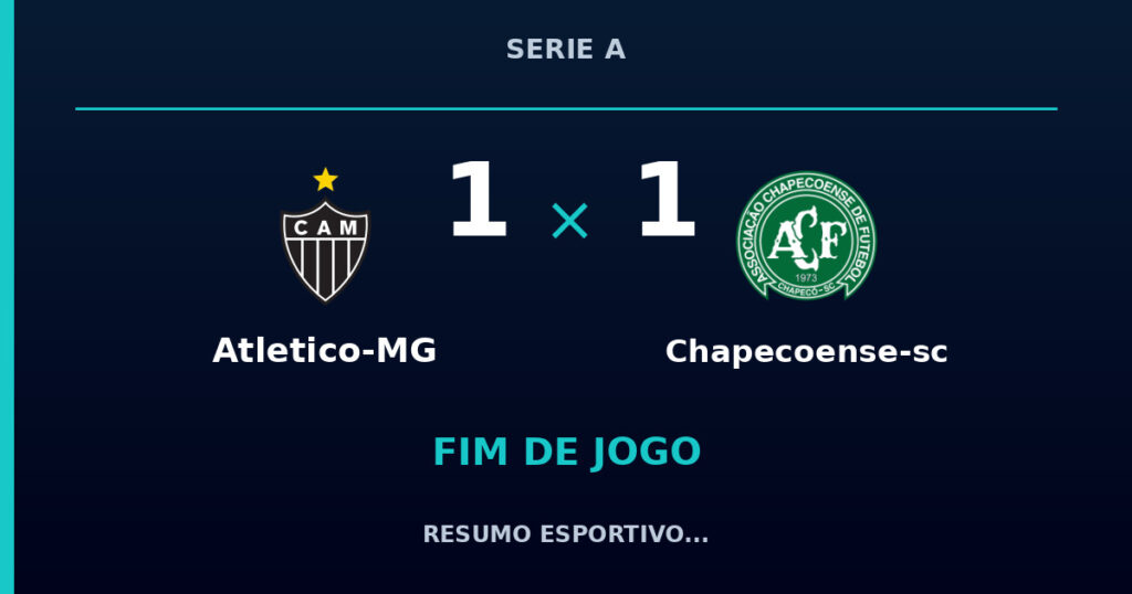 Atletico-MG 1 x 1 Chapecoense-sc: resumo e números da partida