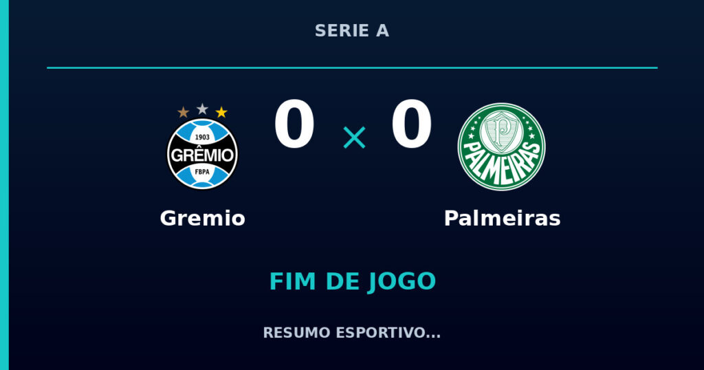 Gremio 0 x 0 Palmeiras: resumo e números da partida