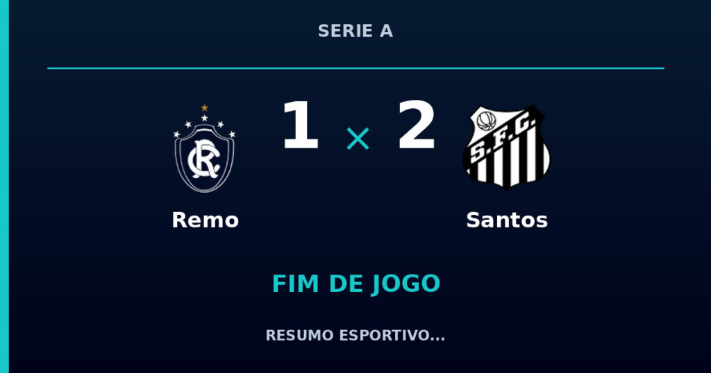 Remo 1 x 2 Santos: resumo e números da partida