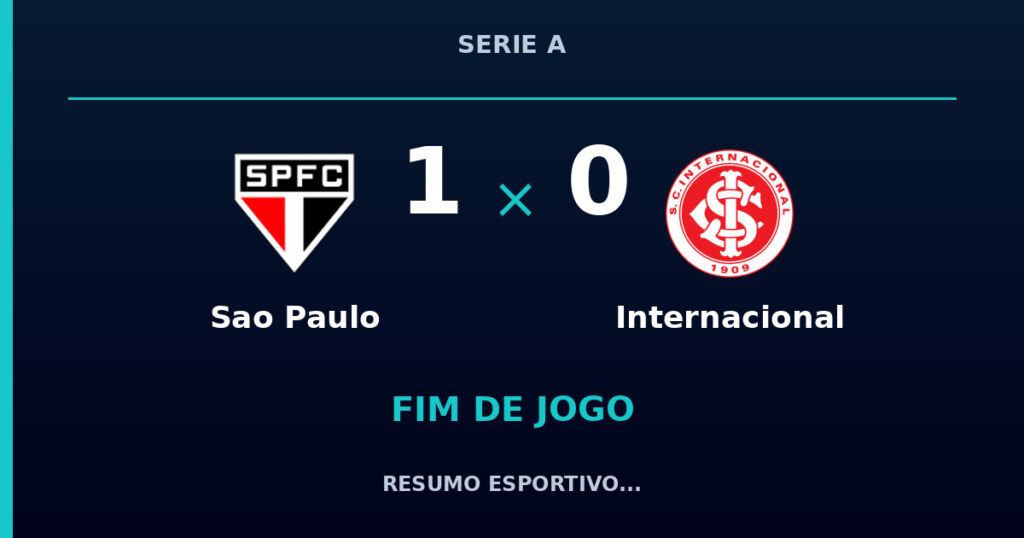 Sao Paulo 1 x 0 Internacional: resumo e números da partida