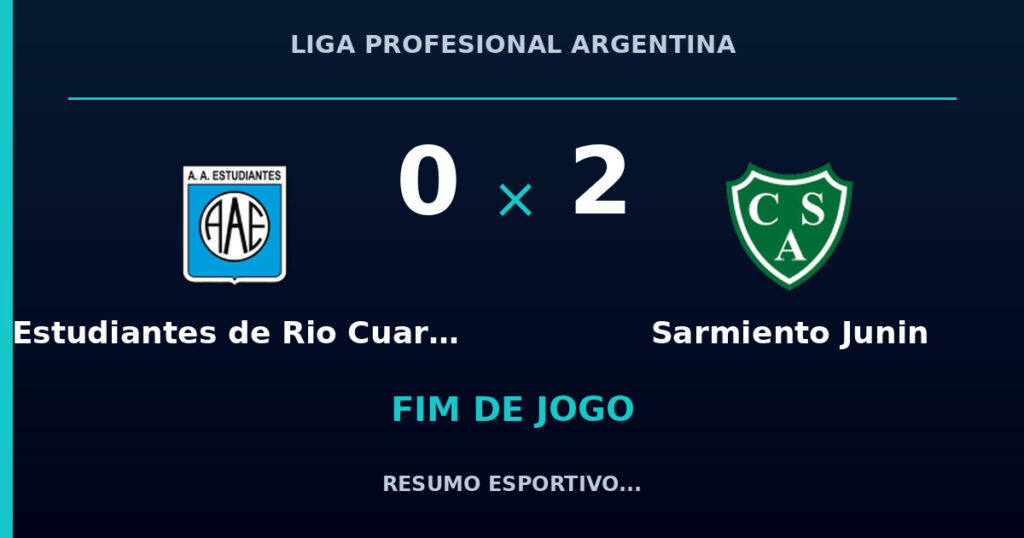 Estudiantes de Rio Cuarto 0 x 2 Sarmiento Junin: resumo e números da partida