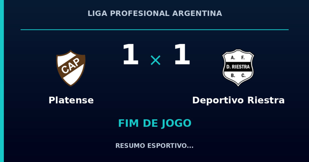 Platense 1 x 1 Deportivo Riestra: resumo e números da partida