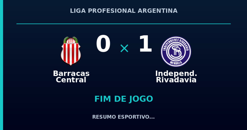 Barracas Central 0 x 1 Independ. Rivadavia: resumo e números da partida
