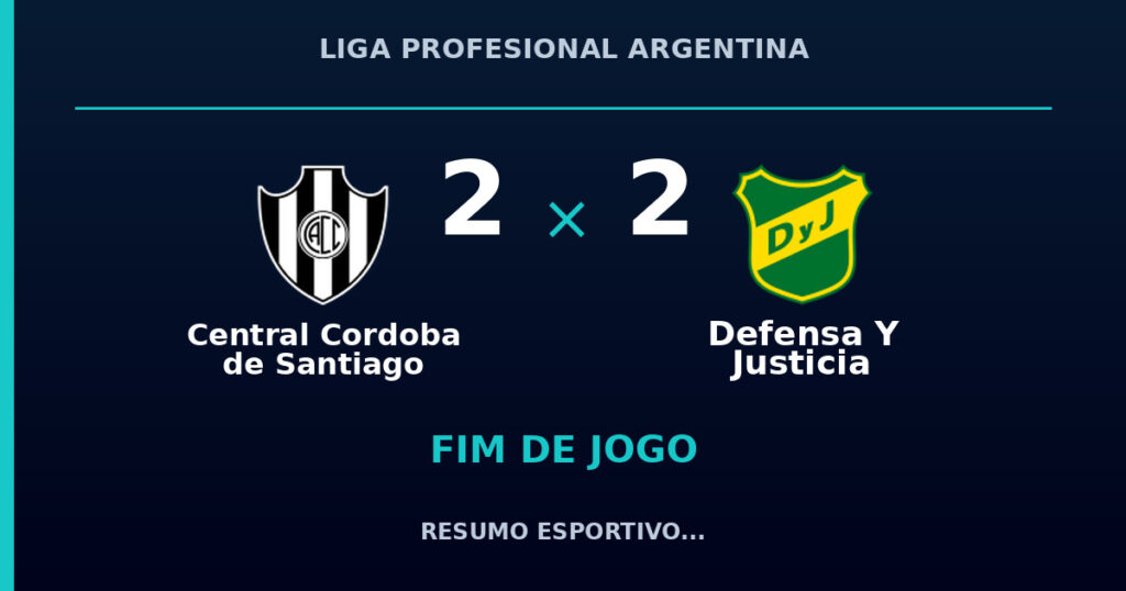 Central Cordoba de Santiago 2 x 2 Defensa Y Justicia: resumo e números da partida