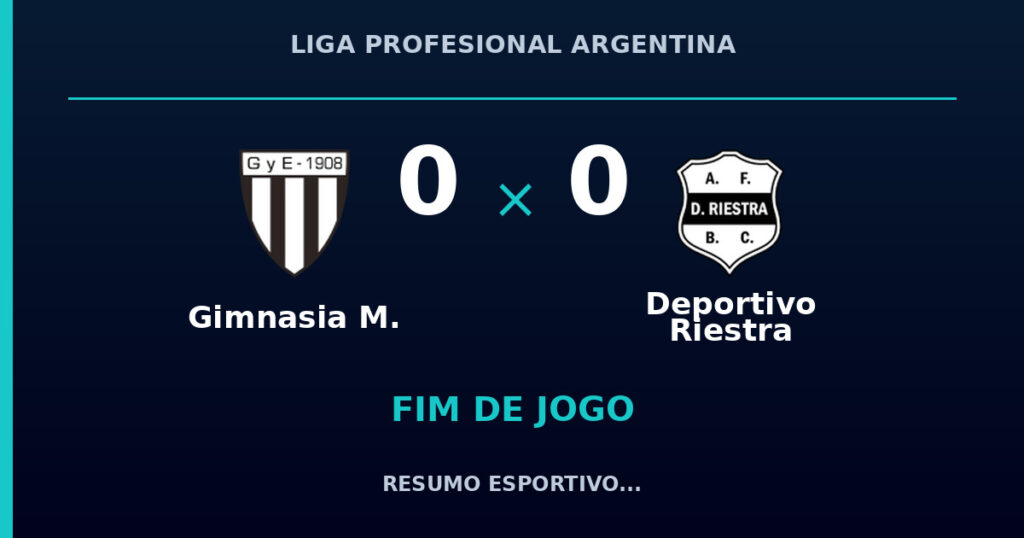 Gimnasia M. 0 x 0 Deportivo Riestra: resumo e números da partida