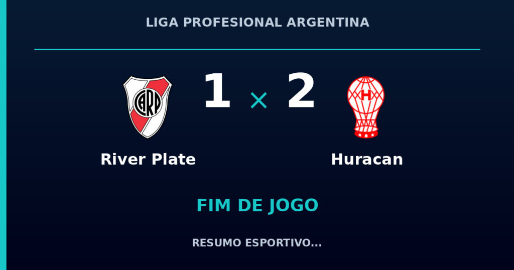 River Plate 1 x 2 Huracan: resumo e números da partida