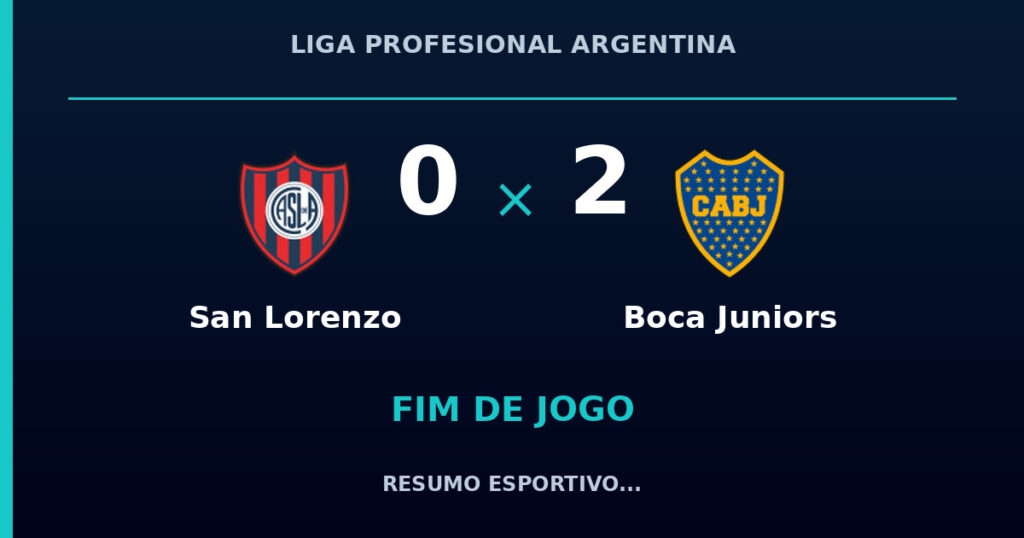 San Lorenzo 0 x 2 Boca Juniors: resumo e números da partida