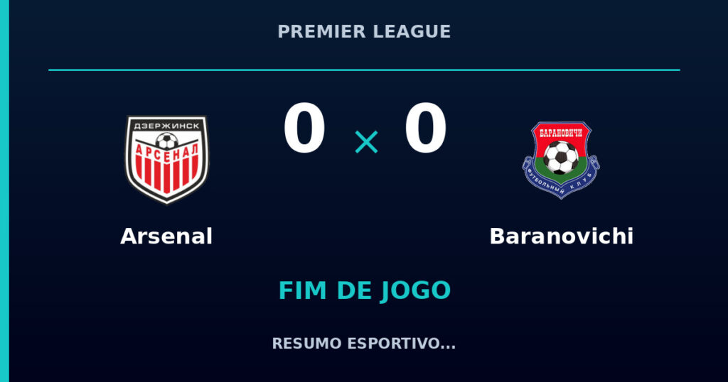 Arsenal 0 x 0 Baranovichi: resumo e números da partida