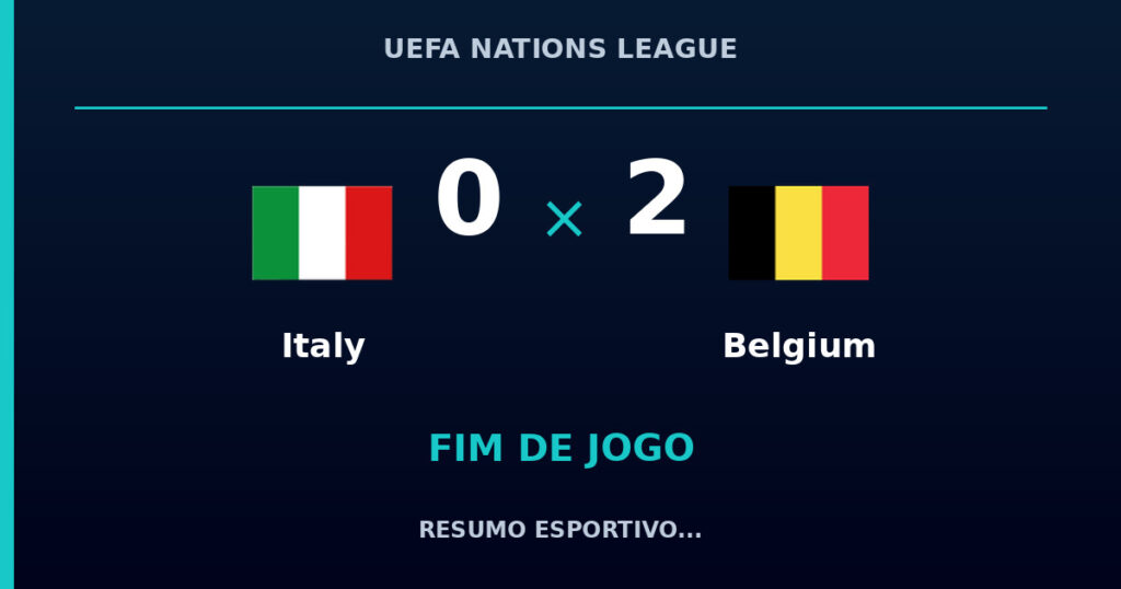 Belgium vence Italy por 2 a 0
