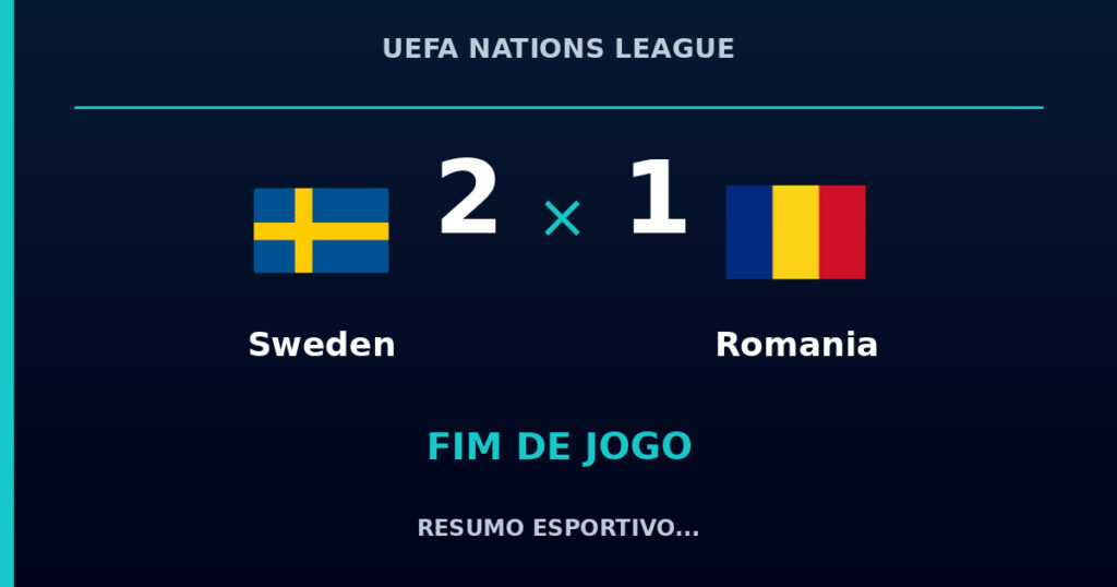 Sweden vence Romania por 2 a 1