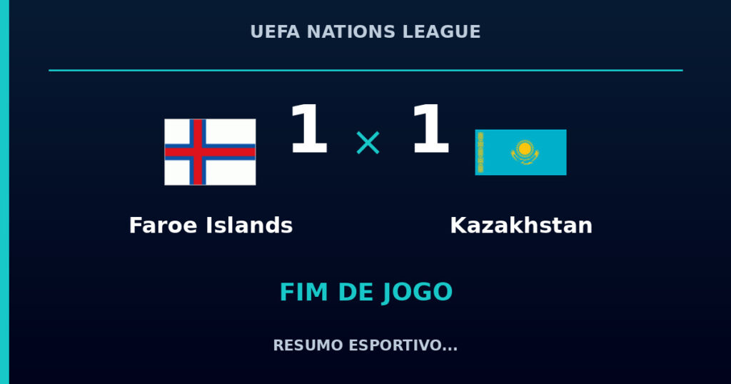 Faroe Islands e Kazakhstan empatam por 1 a 1