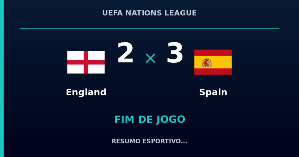 Spain reage e vence England por 3 a 2