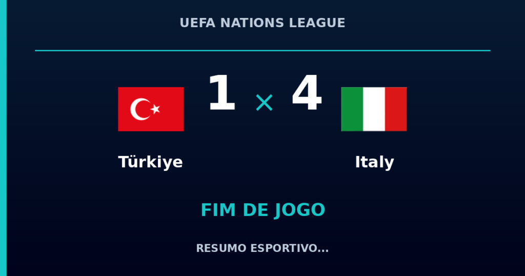 Italy vence Türkiye por 4 a 1