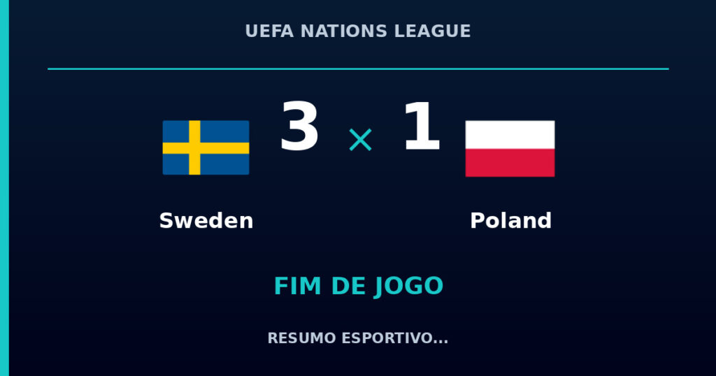 Sweden vence Poland por 3 a 1