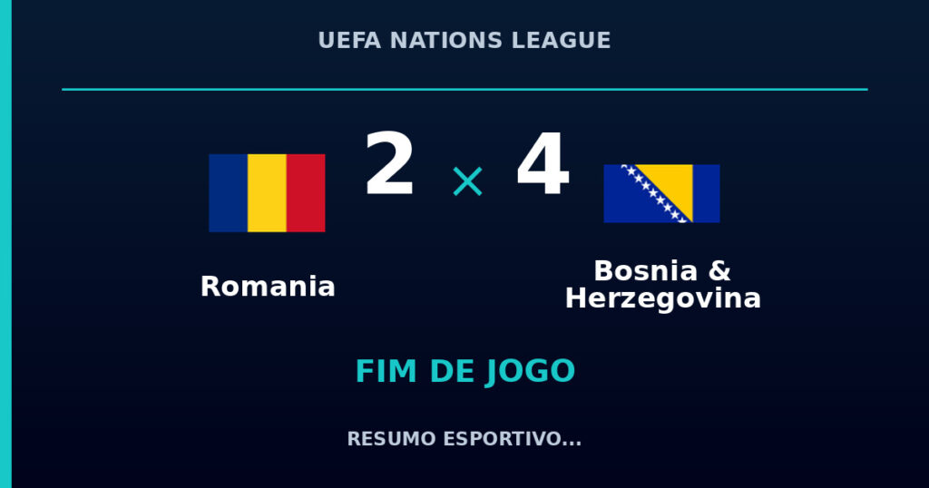 Bosnia & Herzegovina vence Romania por 4 a 2