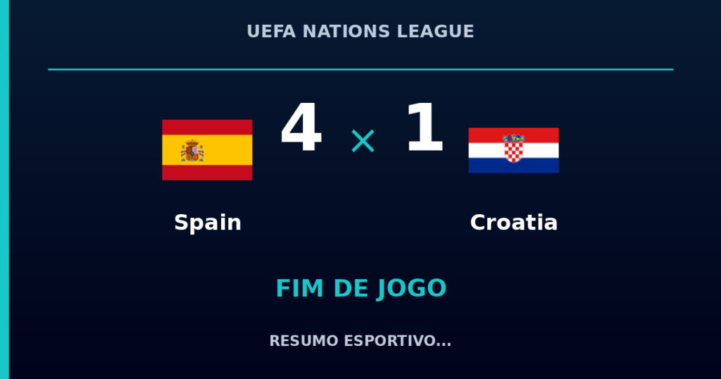 Spain vence Croatia por 4 a 1