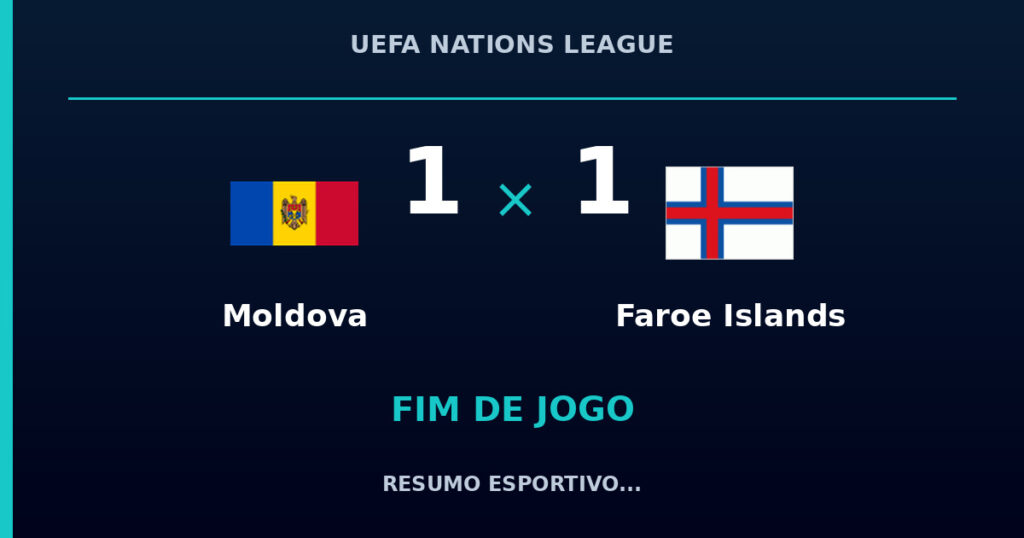 Moldova e Faroe Islands empatam por 1 a 1