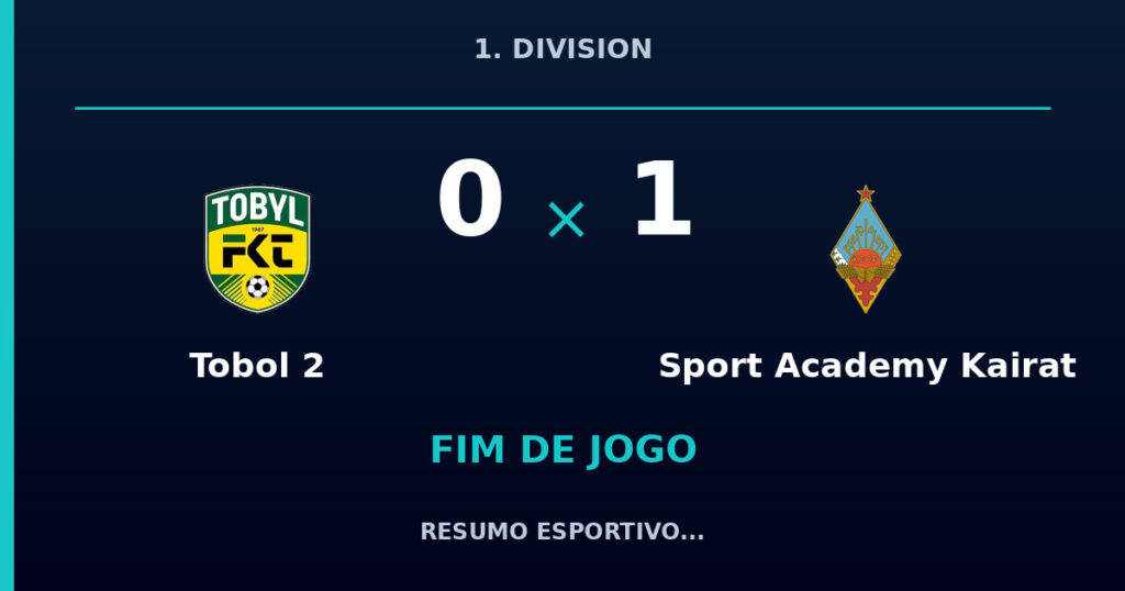 Tobol 2 0 x 1 Sport Academy Kairat: resumo e números da partida