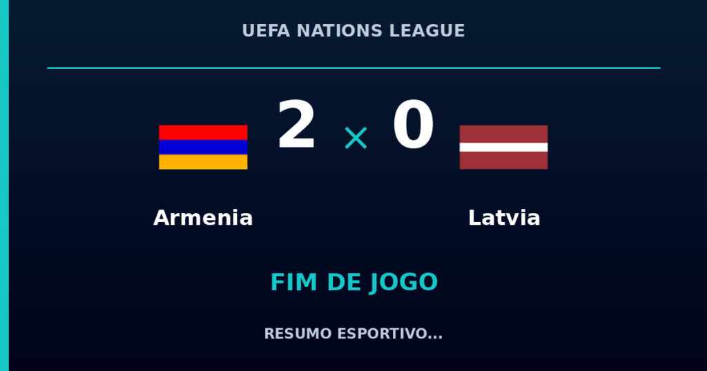 Armenia vence Latvia por 2 a 0