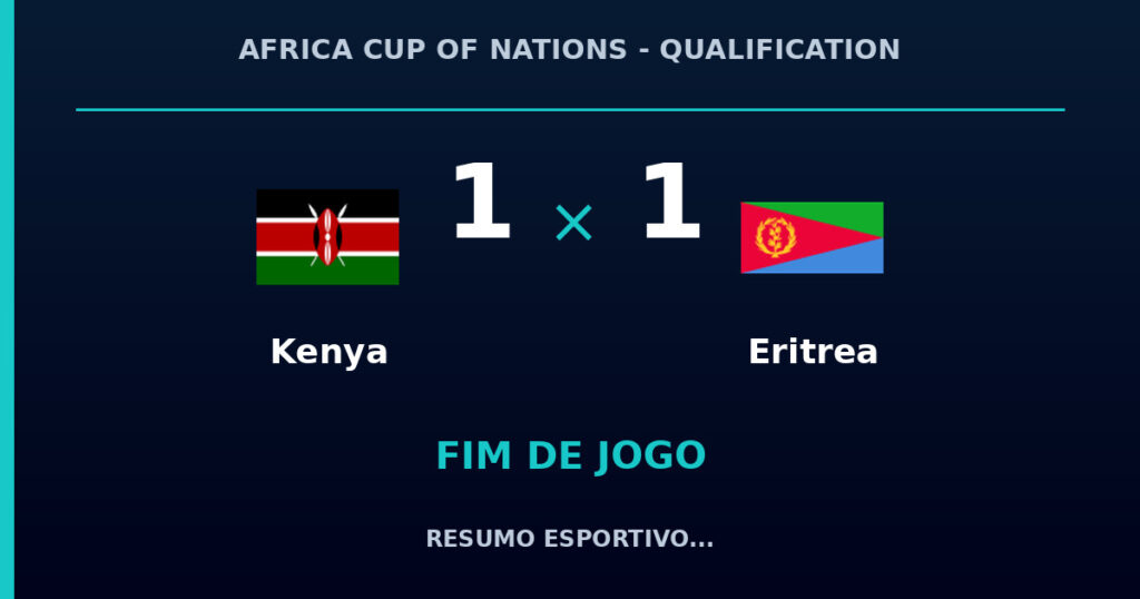 Kenya e Eritrea empatam por 1 a 1