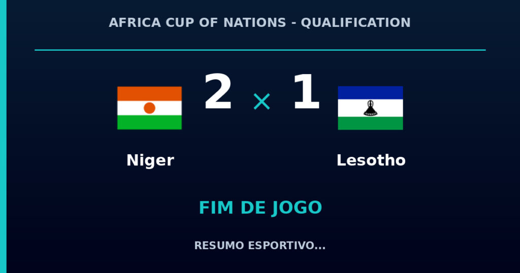 Niger 2 x 1 Lesotho: resumo e números da partida