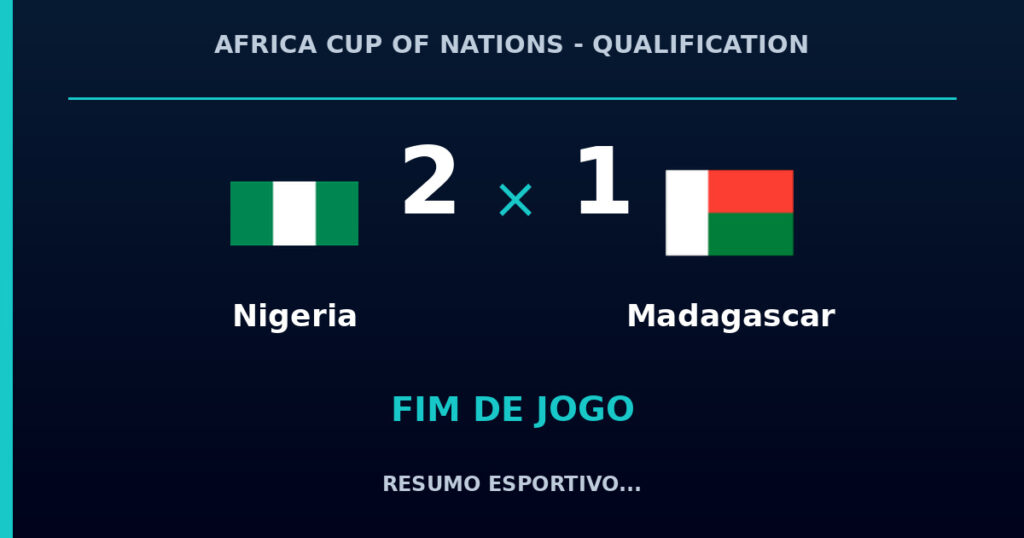 Nigeria reage e vence Madagascar por 2 a 1
