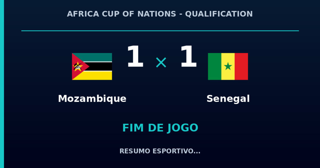 Mozambique 1 x 1 Senegal: resumo e números da partida