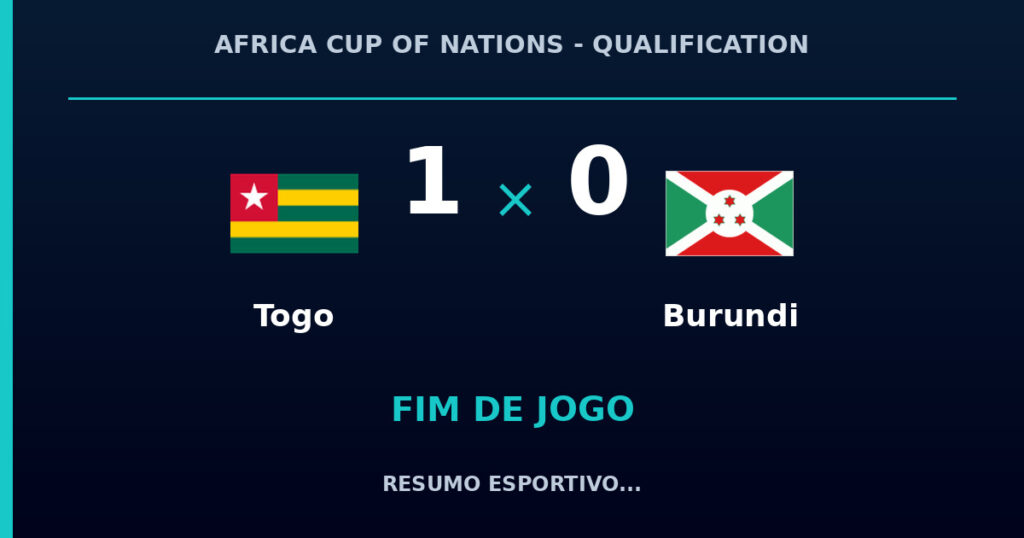 Togo vence Burundi por 1 a 0