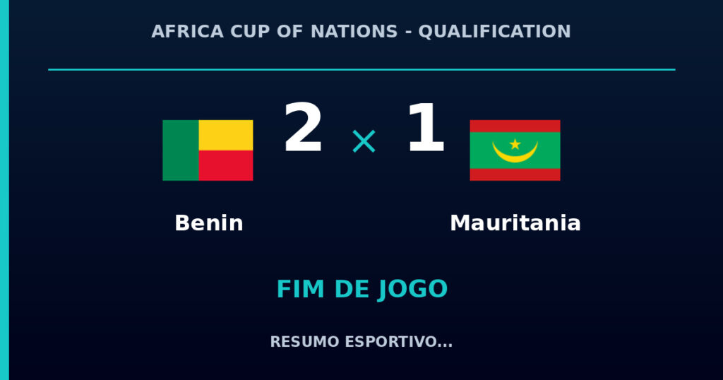 Benin vence Mauritania por 2 a 1